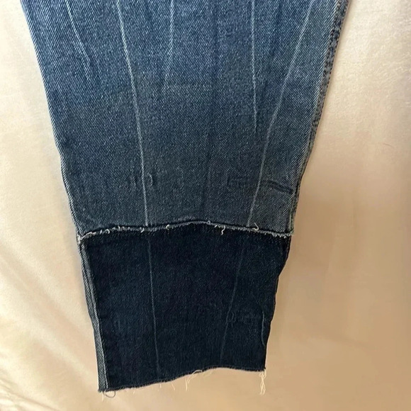 Hollister Women jeans size 32 blue NWT curvy high rise frayed patchwork and hem - Picture 3 of 12